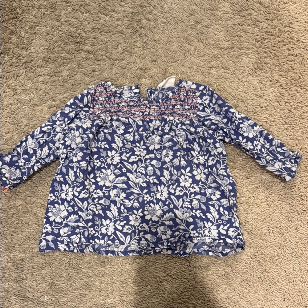 Mini Boden Blue and White Floral Blouse